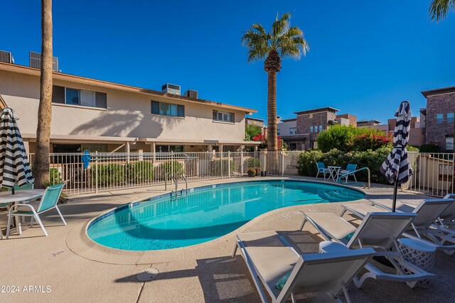 view of pool featuring a patio area