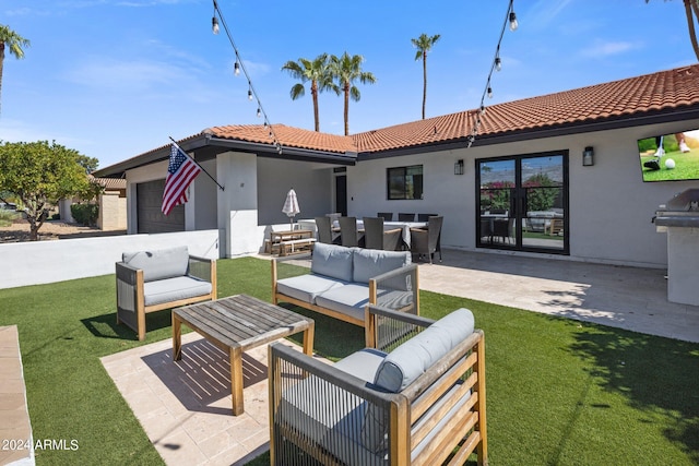 view of patio with an outdoor hangout area