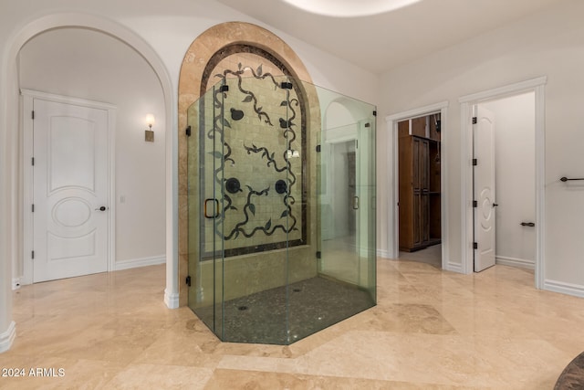 bathroom with an enclosed shower