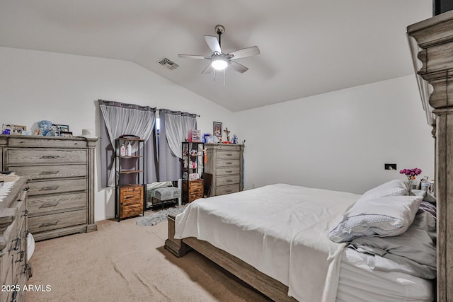 4318 W Apollo Rd, Laveen, AZ 85339 - carpeted bedroom with lofted ceiling and a ceiling fan