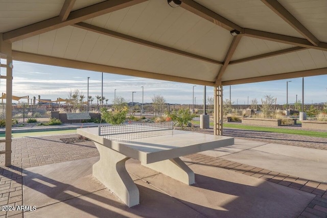 view of home's community with a gazebo and a patio area