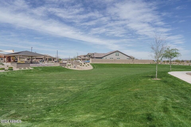 view of yard with a gazebo