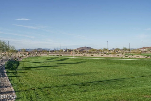 view of community featuring a mountain view