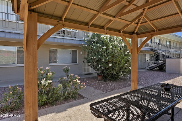 1111 E Turney Ave Unit 3, Phoenix, AZ 85014 - view of patio / terrace featuring stairs and a gazebo