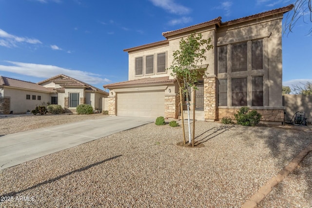 view of front of house with a garage