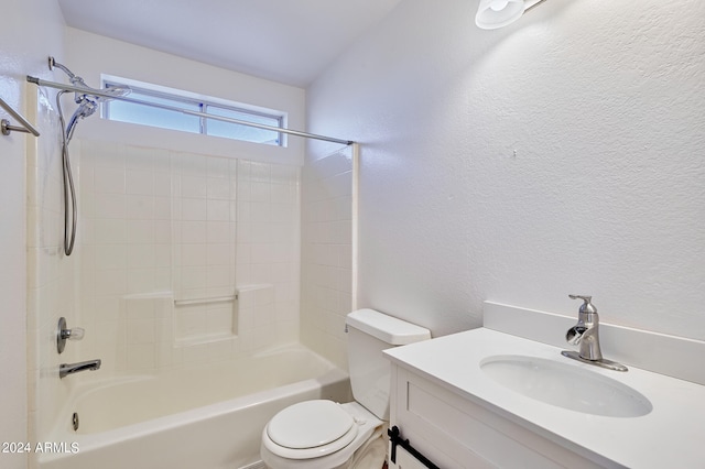 full bathroom featuring vanity, toilet, and shower / bathing tub combination