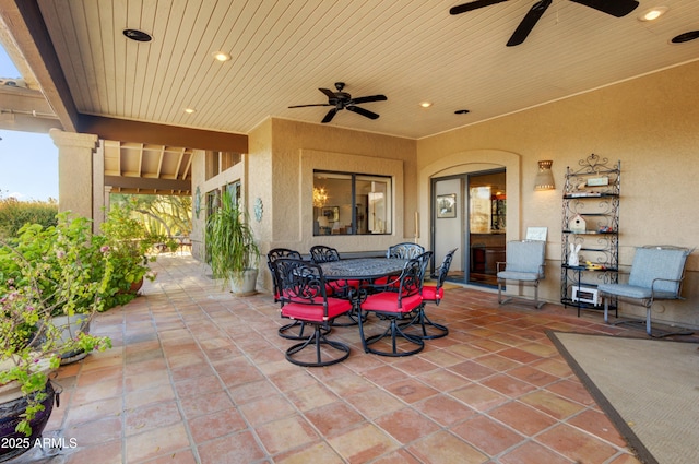 18919 E Reata Ln, Rio Verde, AZ 85263 - view of patio featuring ceiling fan and outdoor dining space