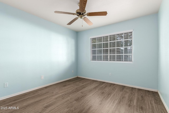860 N Mcqueen Rd Unit 1157, Chandler, AZ 85225 - empty room featuring wood finished floors, baseboards, and ceiling fan