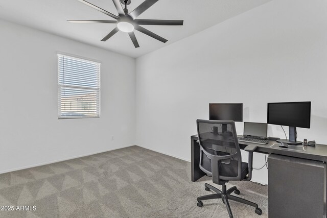 view of carpeted office