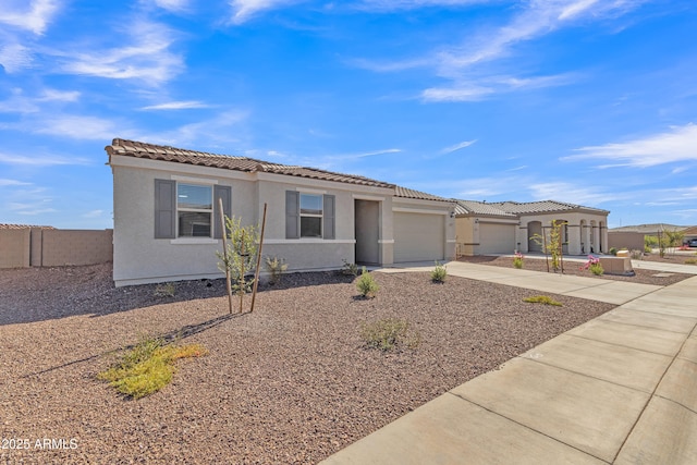 view of front of home with a garage