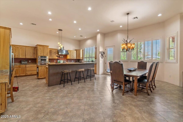 9435 E Hobart Cir, Mesa, AZ 85207 - dining room featuring recessed lighting and a chandelier