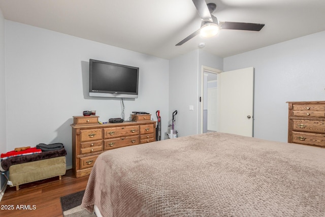 1925 W 12th Ave, Apache Junction, AZ 85120 - bedroom with wood finished floors and ceiling fan