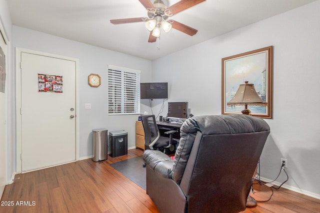 1925 W 12th Ave, Apache Junction, AZ 85120 - office area featuring wood finished floors and ceiling fan