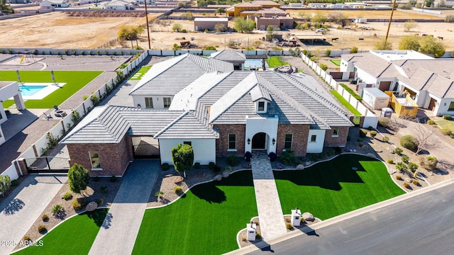 aerial view featuring a residential view