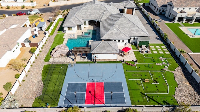 aerial view featuring a residential view