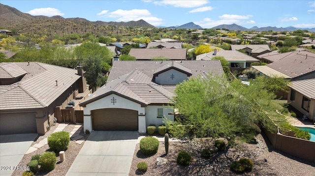 aerial view featuring a mountain view