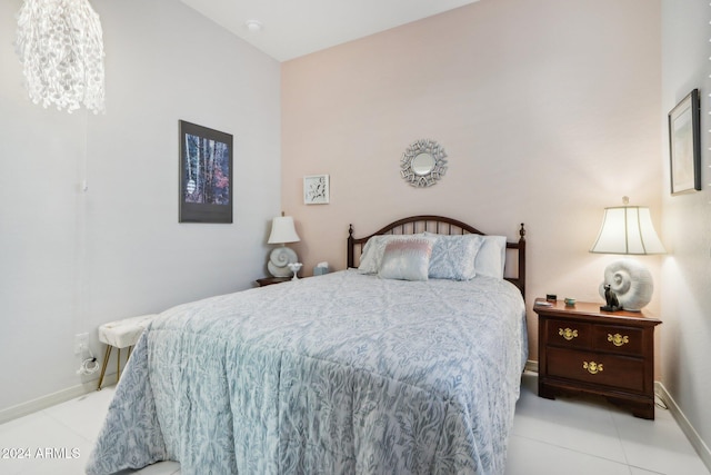 view of tiled bedroom