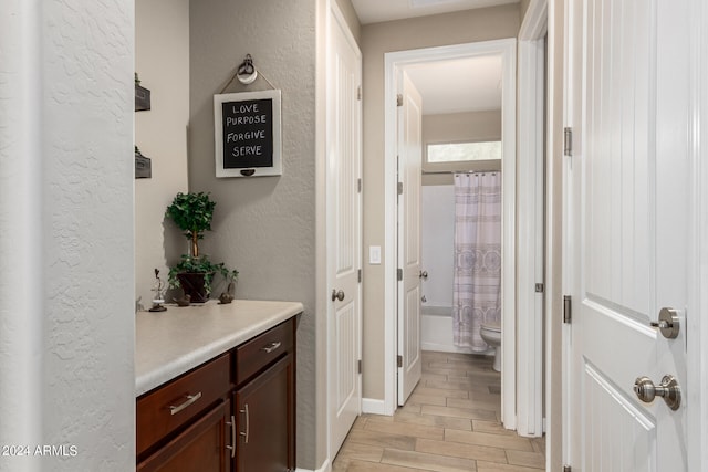 hall featuring light hardwood / wood-style flooring