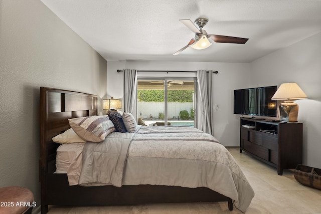 7714 N 17th Pl, Phoenix, AZ 85020 - bedroom with a ceiling fan and access to exterior