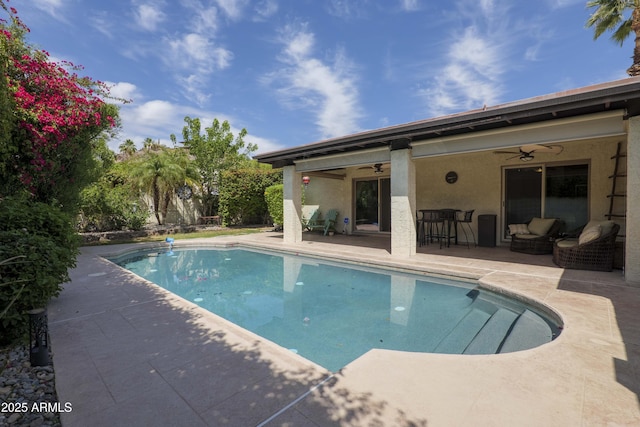 7714 N 17th Pl, Phoenix, AZ 85020 - pool with a ceiling fan and a patio area