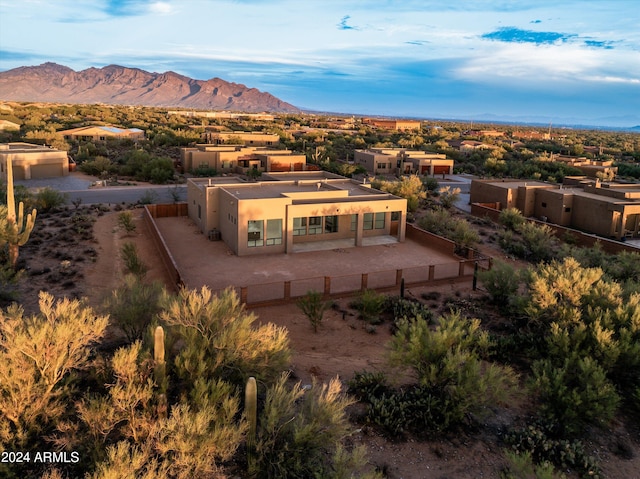 exterior space featuring a mountain view