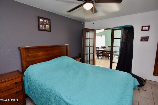 bedroom featuring ceiling fan