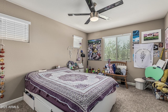 1723 N Hillcrest, Mesa, AZ 85201 - bedroom featuring carpet floors and a ceiling fan