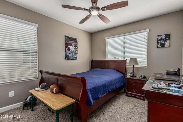 1723 N Hillcrest, Mesa, AZ 85201 - bedroom with light colored carpet and ceiling fan