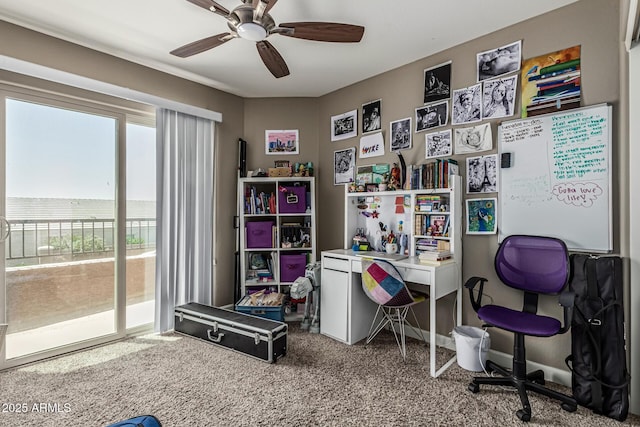 1723 N Hillcrest, Mesa, AZ 85201 - carpeted office featuring a ceiling fan