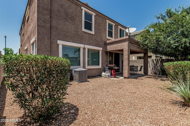 1723 N Hillcrest, Mesa, AZ 85201 - rear view of property with stucco siding, a patio, and a balcony