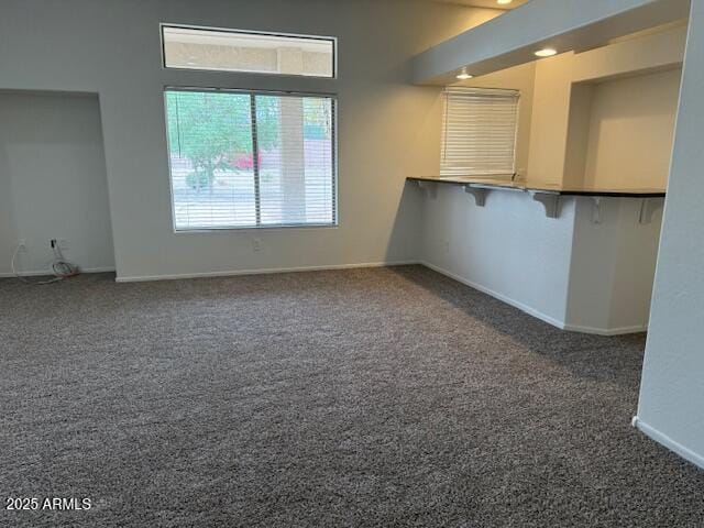 interior space with baseboards and carpet floors