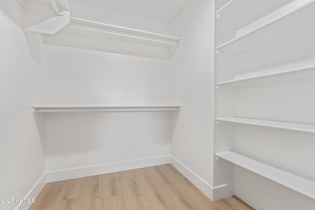 walk in closet featuring wood finished floors