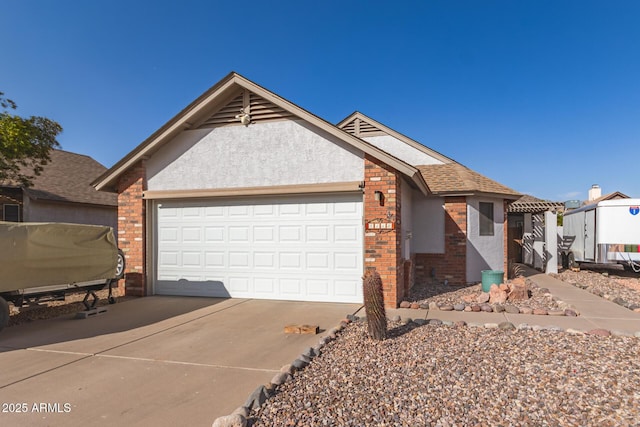 view of front of property featuring a garage