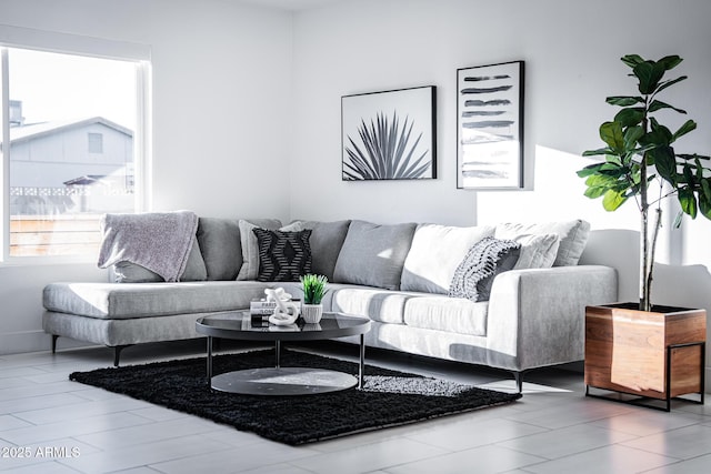 living area featuring healthy amount of natural light