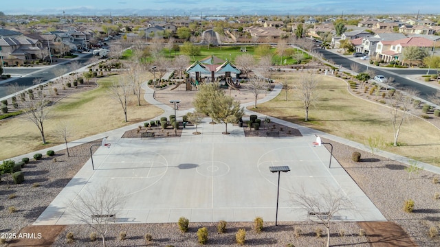 aerial view with a residential view