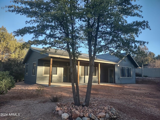 back of house featuring a patio area