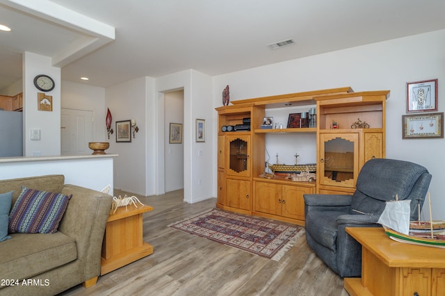 living room featuring light hardwood / wood-style floors