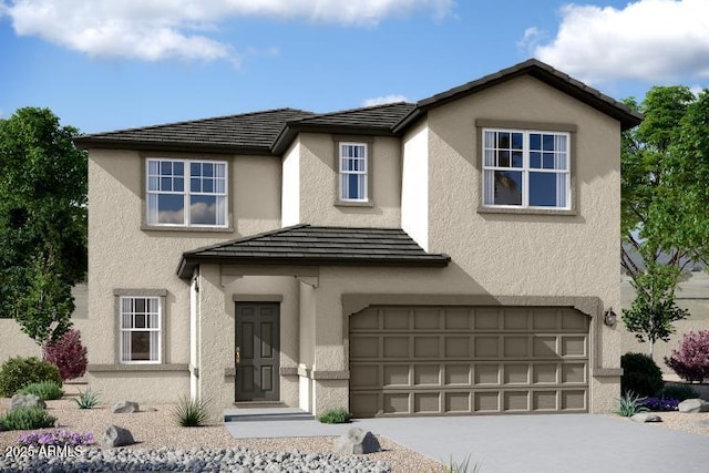 15512 W Corte Del Sol Este, Waddell, AZ 85355 - traditional-style house with a garage, stucco siding, and driveway