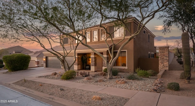 view of front of house featuring a garage