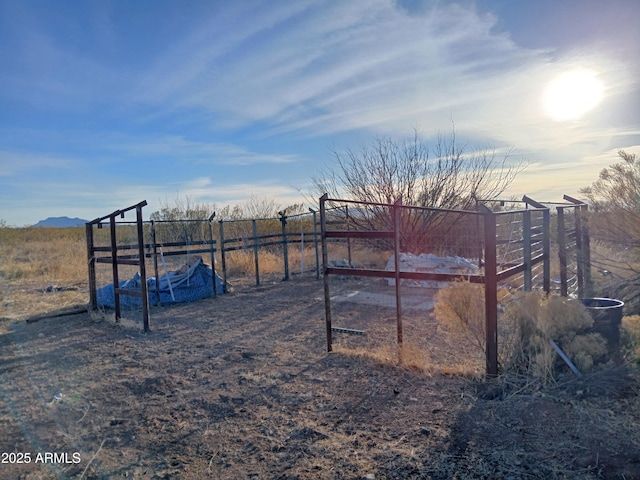 view of yard with a rural view