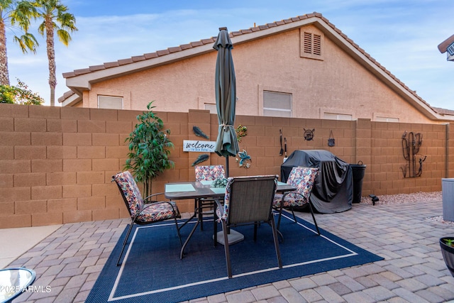 view of patio / terrace featuring grilling area