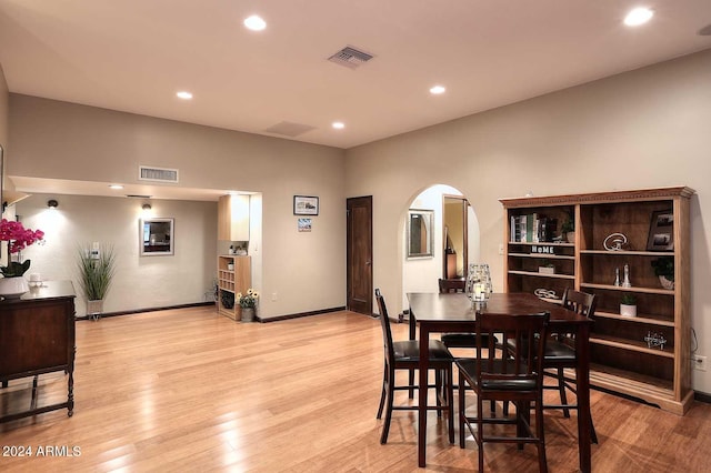 dining area featuring light hardwood / wood-style floors