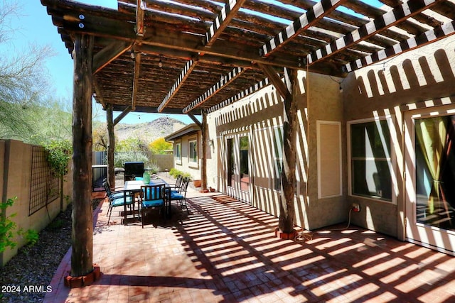 view of patio with a pergola