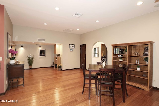 dining room featuring light hardwood / wood-style floors