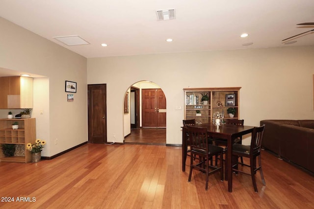 dining space featuring dark wood-type flooring