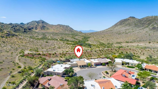 aerial view with a mountain view