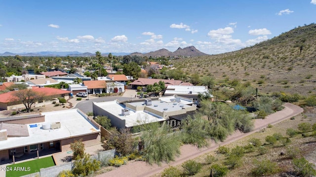 aerial view featuring a mountain view