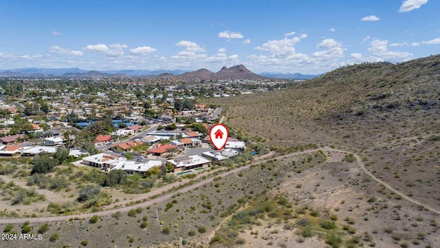 aerial view with a mountain view