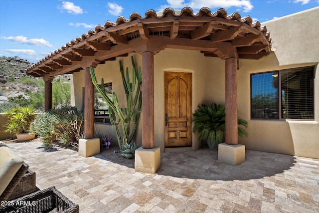 7731 E Soaring Eagle Way, Scottsdale, AZ 85266 - view of exterior entry with stucco siding