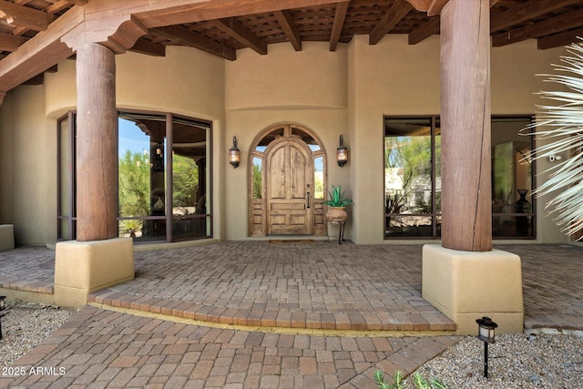 7731 E Soaring Eagle Way, Scottsdale, AZ 85266 - property entrance with stucco siding